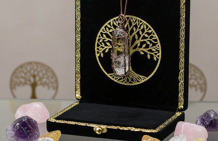 Tree of Life Wire-Wrapped Crystal Pendant - Chakra Stone Necklace