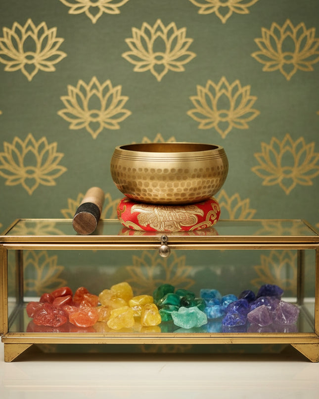 Copper Singing Bowl - Meditation Sound Healing with Striker & Cushion