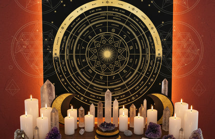 Sacred Tarot Tablecloth - Mandala & Moon Phase Divination Cloth