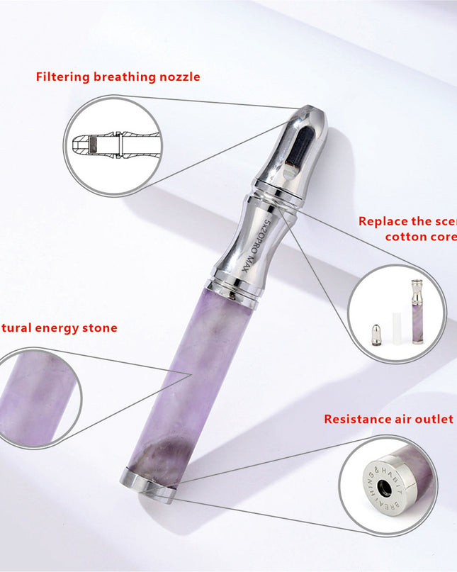 Crystal Breathing Tool - Anxiety Relief & Meditation Necklace