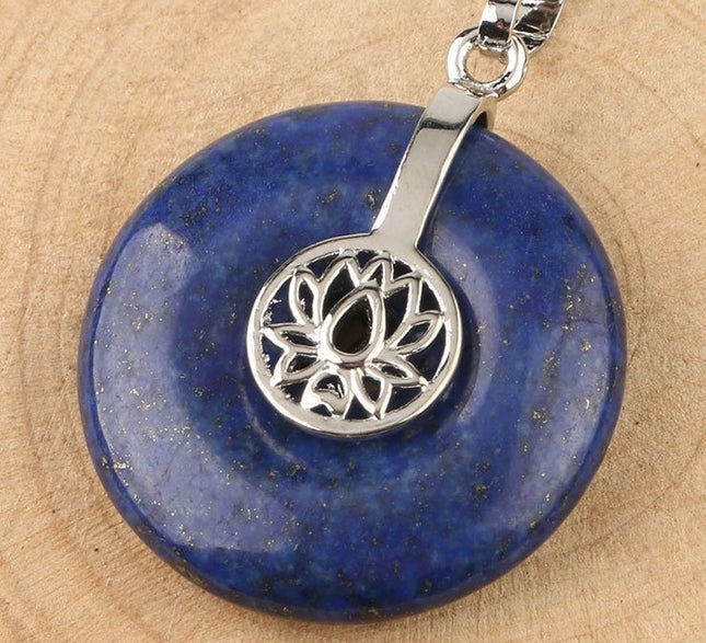 Natural Crystal Lotus Pendant Crystal Necklace