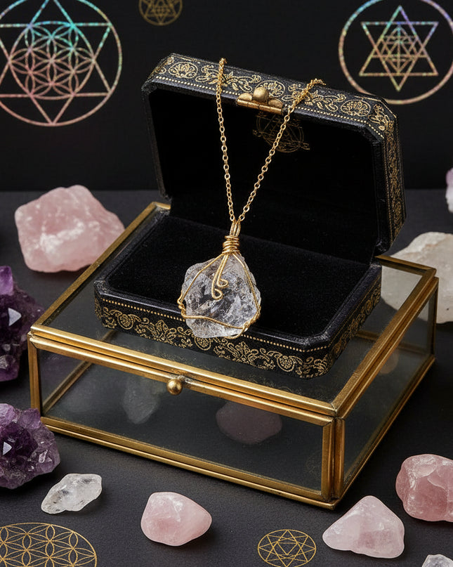 Natural Gemstone Necklace: Chakra Stone Pendant Energy Healing Crystal