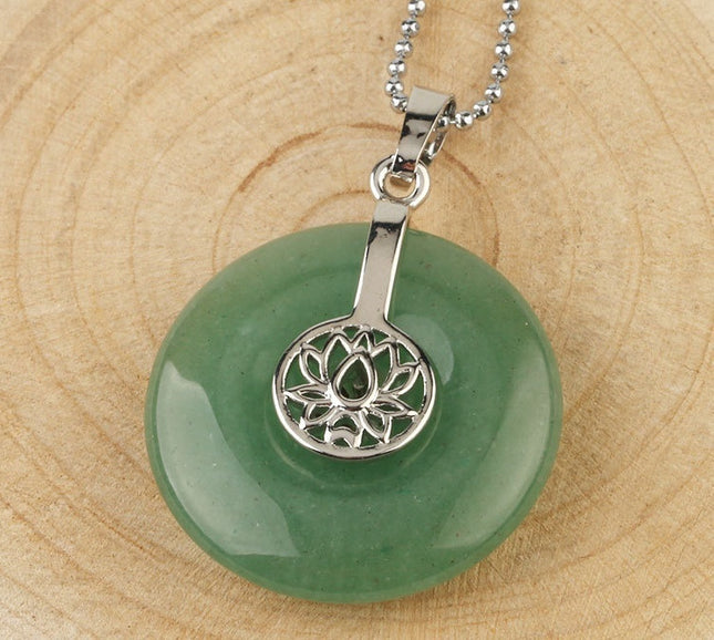 Natural Crystal Lotus Pendant Crystal Necklace