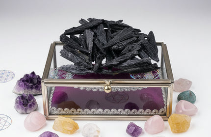 Apengshi Natural Black Tourmaline Raw Stones 0.25lb - Healing Crystal Stone