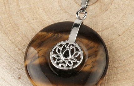 Natural Crystal Lotus Pendant Crystal Necklace