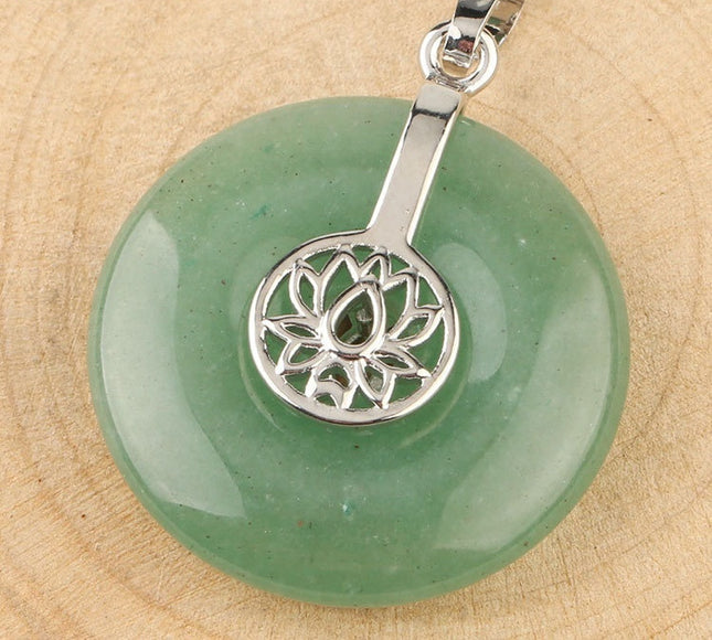 Natural Crystal Lotus Pendant Crystal Necklace