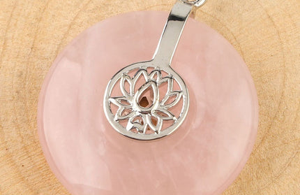 Natural Crystal Lotus Pendant Crystal Necklace