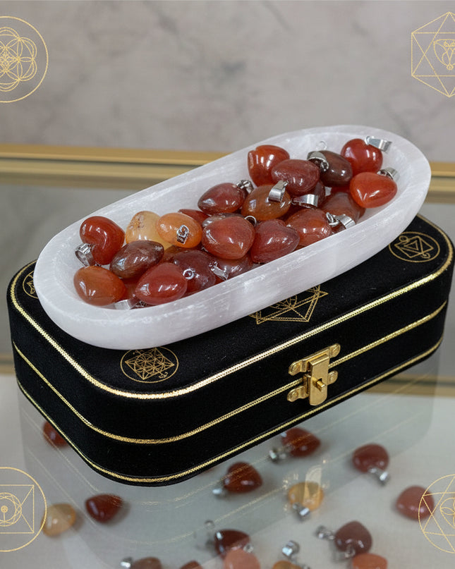 Red Agate Pendulum Pendant - Heart or Hexagonal Column Divination Tool