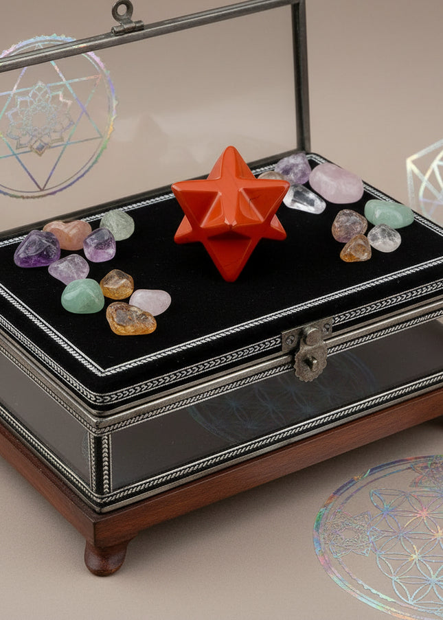 Red Jasper Merkaba Crystal 1" - Natural Healing Stone