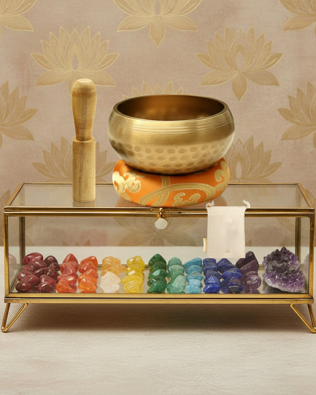 Copper Singing Bowl - Meditation Sound Healing with Striker & Cushion