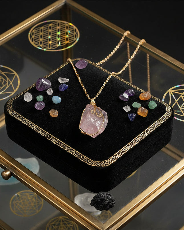 Natural Gemstone Necklace: Chakra Stone Pendant Energy Healing Crystal