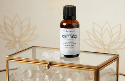 Thieves Oil Essential Oil 100% Pure & Natural 1 Fl. Oz. Oil Blends for Diffuser Aromatherapy with Clear Quartz Crystal (Power Boost)