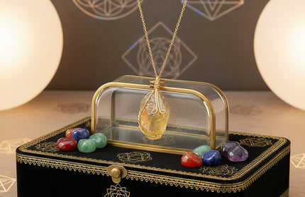 Natural Gemstone Necklace: Chakra Stone Pendant Energy Healing Crystal