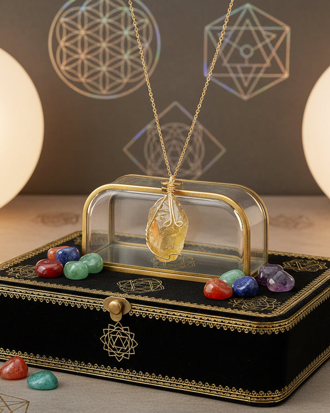 Natural Gemstone Necklace: Chakra Stone Pendant Energy Healing Crystal