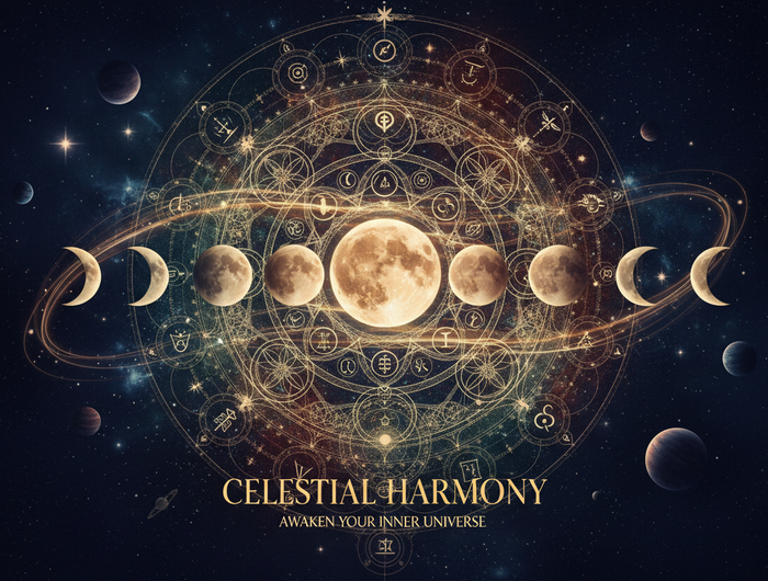 Moon Phases with Cosmic Mandala