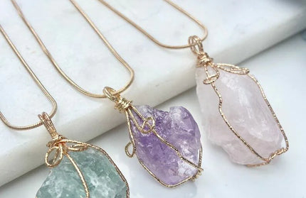 Natural Gemstone Necklace: Chakra Stone Pendant Energy Healing Crystal