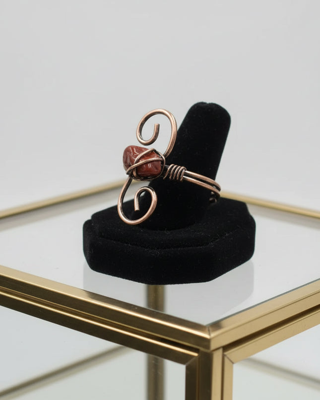 Copper Stone Crystal S-Ring