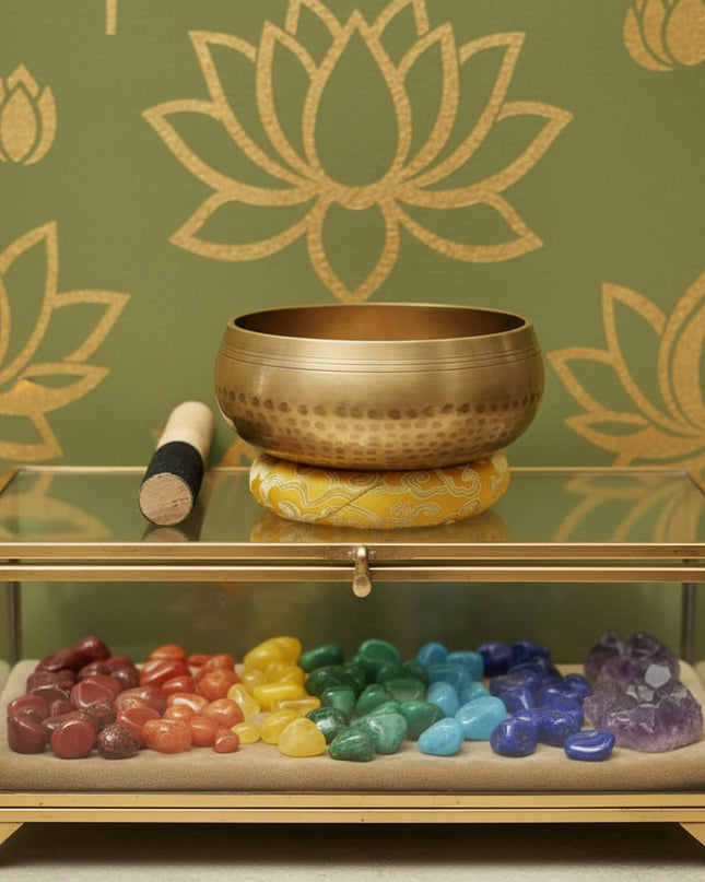 Copper Singing Bowl - Meditation Sound Healing with Striker & Cushion