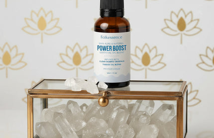 Thieves Oil Essential Oil 100% Pure & Natural 1 Fl. Oz. Oil Blends for Diffuser Aromatherapy with Clear Quartz Crystal (Power Boost)